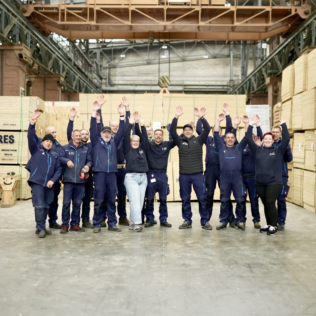Team von duisport bei den Dreharbeiten